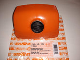 Stihl tapa de filtro de aire frontal mostrando ajuste preciso y protección