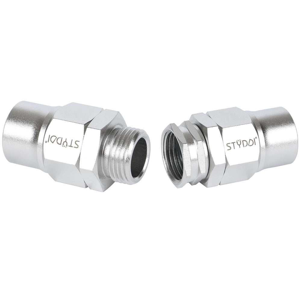 STYDDI conector frontal robusto mostrando acabado duradero y sellado fiable