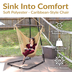 Sunnydaze Decor primer plano de la cuerda trenzada, muestra durabilidad y confort