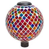 Sunnydaze esfera frontal mostrando mosaico colorido y atractivo
