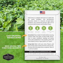 SURVIVAL GARDEN SEEDS tallos crujientes detalle de textura ideal para cocina