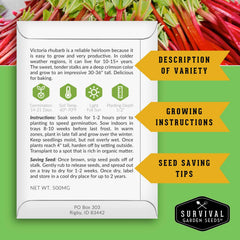 SURVIVAL GARDEN SEEDS tallos rojos frescos listos para cosechar y usar