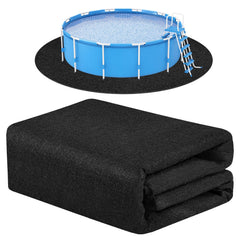 Svepndic alfombra frontal 12ft mostrando protección completa bajo piscina