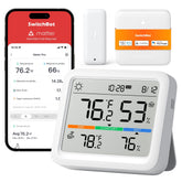 SwitchBot Meter Pro vista frontal con pantalla grande y lectura clara para control rápido