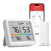 SwitchBot Meter Pro frontal mostrando temperatura y humedad, lectura rápida y clara