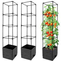 SYITCUN macetero frontal pack de 2 mostrando diseño y color gris, maximizando cultivo