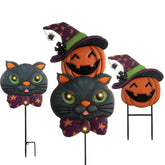 TERESA'S COLLECTIONS gato negro con calabaza, vista frontal atractiva