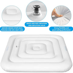 Tlswshsy cubierta inflable instalada en spa conservando calor visible