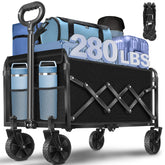 TOKXTIK vista frontal del carrito plegable mostrando capacidad y diseño robusto