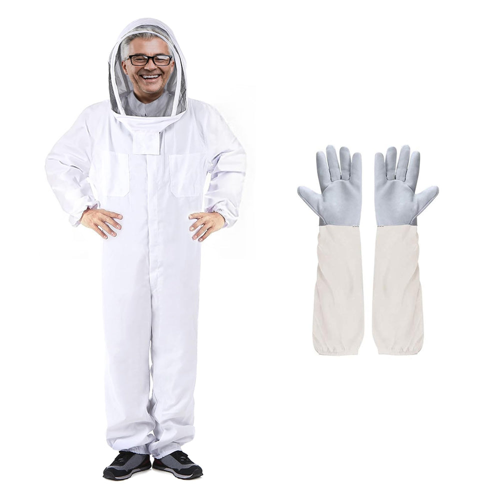 TONAHUTU traje apicultor frontal mostrando protección completa