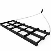 Toriexon frontal del grader mostrando ancho de trabajo y robustez
