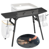 Trybuy soporte frontal con Blackstone mostrando estabilidad y orden