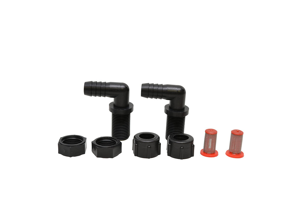 Valley Industries kit con cuerpos de boquilla codo mostrando piezas y resistencia química