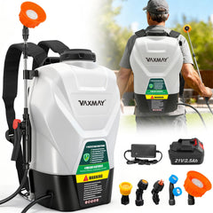 VAXMAY vista frontal del pulverizador mochila mostrando diseño y capacidad