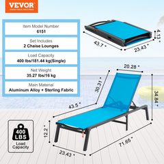 VEVOR tumbona junto a piscina demostrando uso resistente al agua