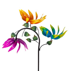 VEWOSTAR molinete frontal mostrando tres flores y colores vibrantes