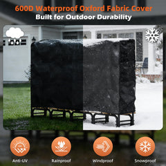 VICEARTH funda impermeable 600D protegiendo la leña de lluvia