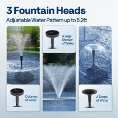 VIVOHOME las tres boquillas alineadas para elegir patrones de agua decorativos