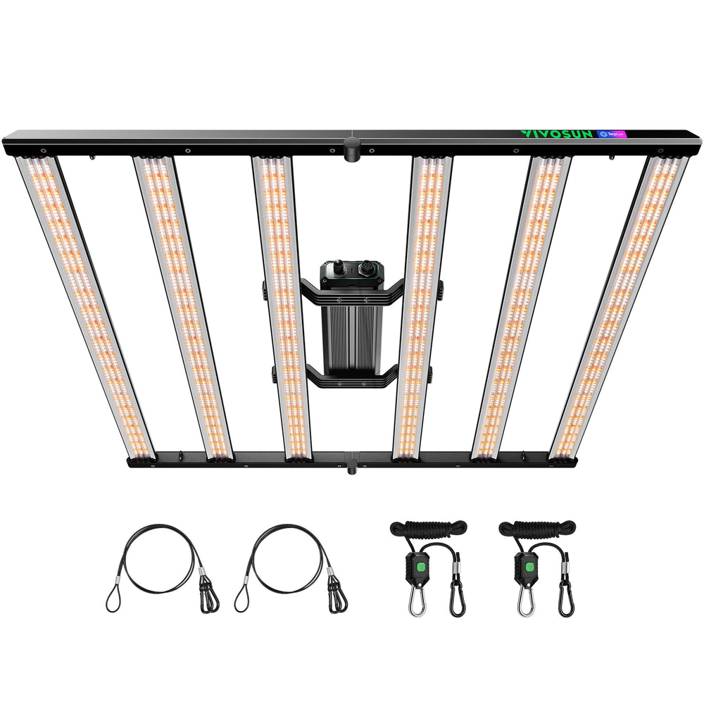 VIVOSUN LumaLight 500W frontal mostrando cobertura uniforme