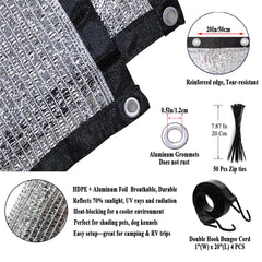 Vocray primer plano de textura aluminizada que refleja sol