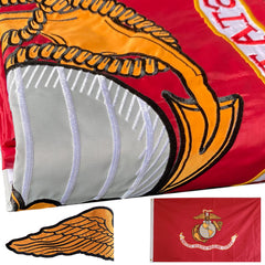 WDGG bandera frontal 3x5 mostrando emblema nítido y presencia oficial