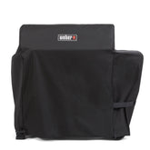 Weber Searwood 600 XL vista frontal que protege la parrilla