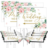 Wenqik vista frontal del paquete de señales florales para guiar invitados
