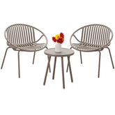 Werph set bistró vista frontal en gris, estética exterior elegante y resistente
