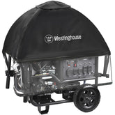 Westinghouse WGenTent XL vista frontal protegiendo generador y salidas, mayor seguridad