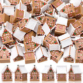Weysat frontal del paquete mostrando 50 mini casas y decoración navideña