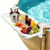 winemana vista frontal de la mesa clip-on para bebidas en piscina, facilita servir