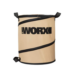 WORX contenedor frontal abierto mostrando boca ancha y capacidad eficiente