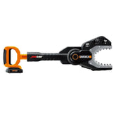 WORX JAWSAW vista frontal mostrando guarda protectora y diseño seguro