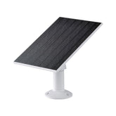 WYZE panel solar frontal mostrando la placa y beneficio de carga continua