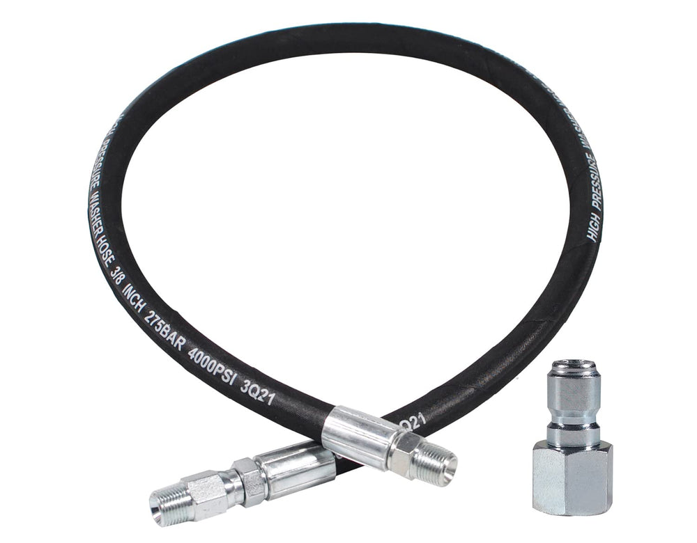 YAMATIC manguera whip 4 ft frontal mostrando longitud y conectores, durabilidad visible