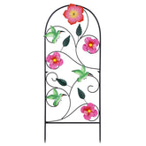YEAHOME estaca frontal mostrando flores y colibríes, añade color al jardín