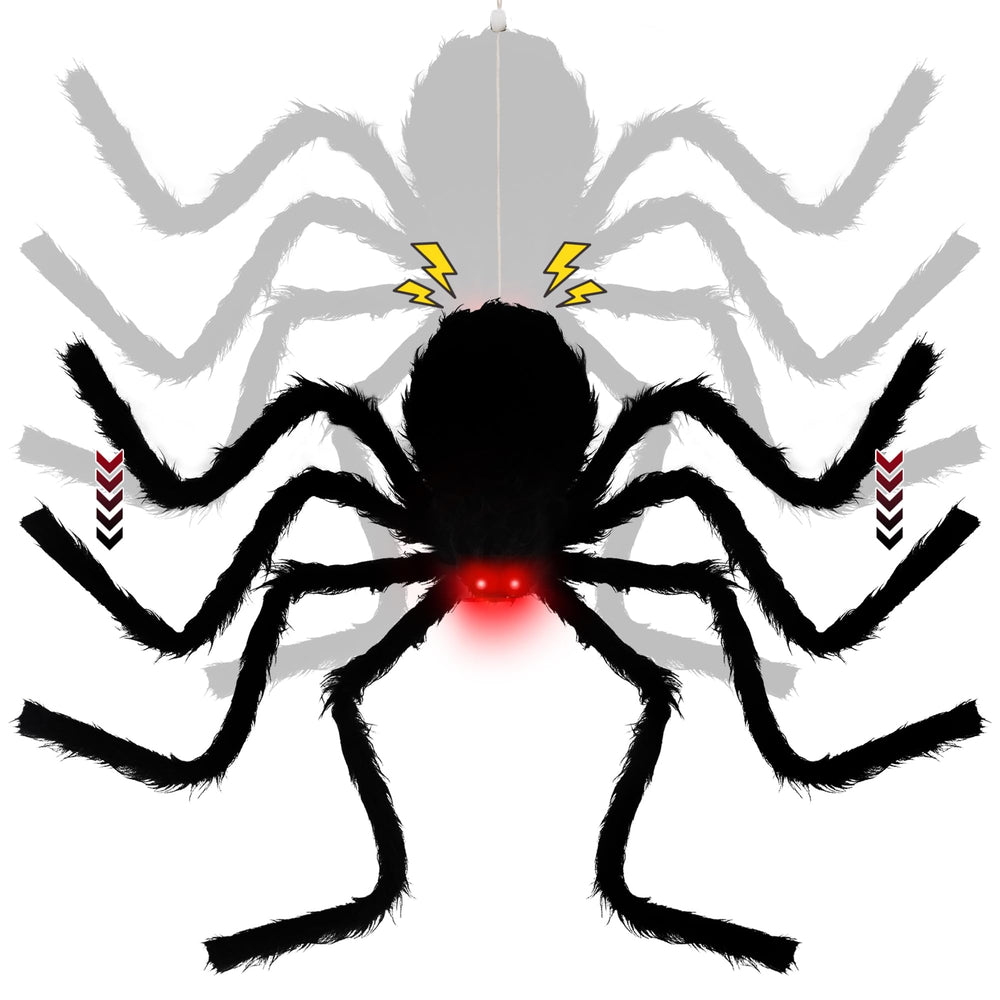 yosager araña colgante frontal vista completa, efecto realista inmediato