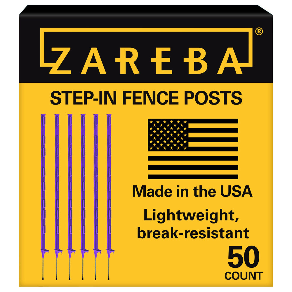 Zareba poste frontal pack de 50 mostrando altura visible y fácil instalación
