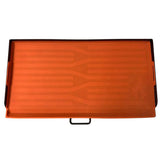 ZBXFCSH tapete frontal mostrando cobertura completa para plancha Camp Chef 32 pulgadas, protege la superficie