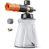 Zhevebaga frontal con botella 1L mostrando diseño y capacidad para limpieza eficiente