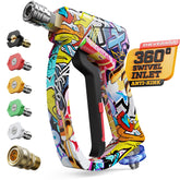 Zhevebaga pistola frontal mostrando diseño compacto y control ergonómico
