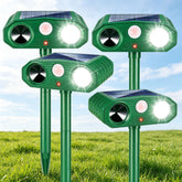 ZLieatmp vista frontal del pack de 4 dispositivos protegiendo jardín