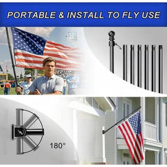 ZMTECH mástil con bandera en uso, estabilidad bajo viento moderado