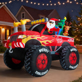 ZPISF vista frontal del monster truck con Papá Noel ilumina el jardín