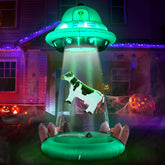 ZPISF UFO vista frontal en jardín mostrando presencia impactante