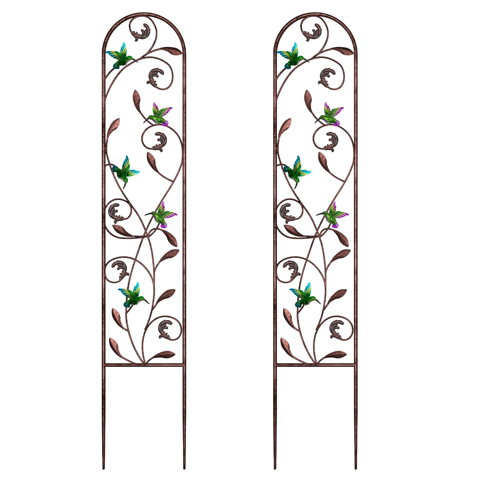 aboxoo enrejado frontal con colibríes mostrando soporte decorativo para plantas