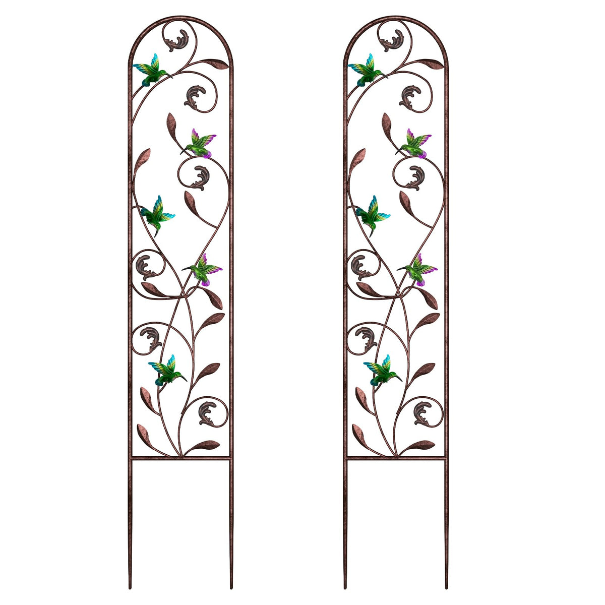 aboxoo enrejado frontal con colibríes mostrando soporte decorativo para plantas