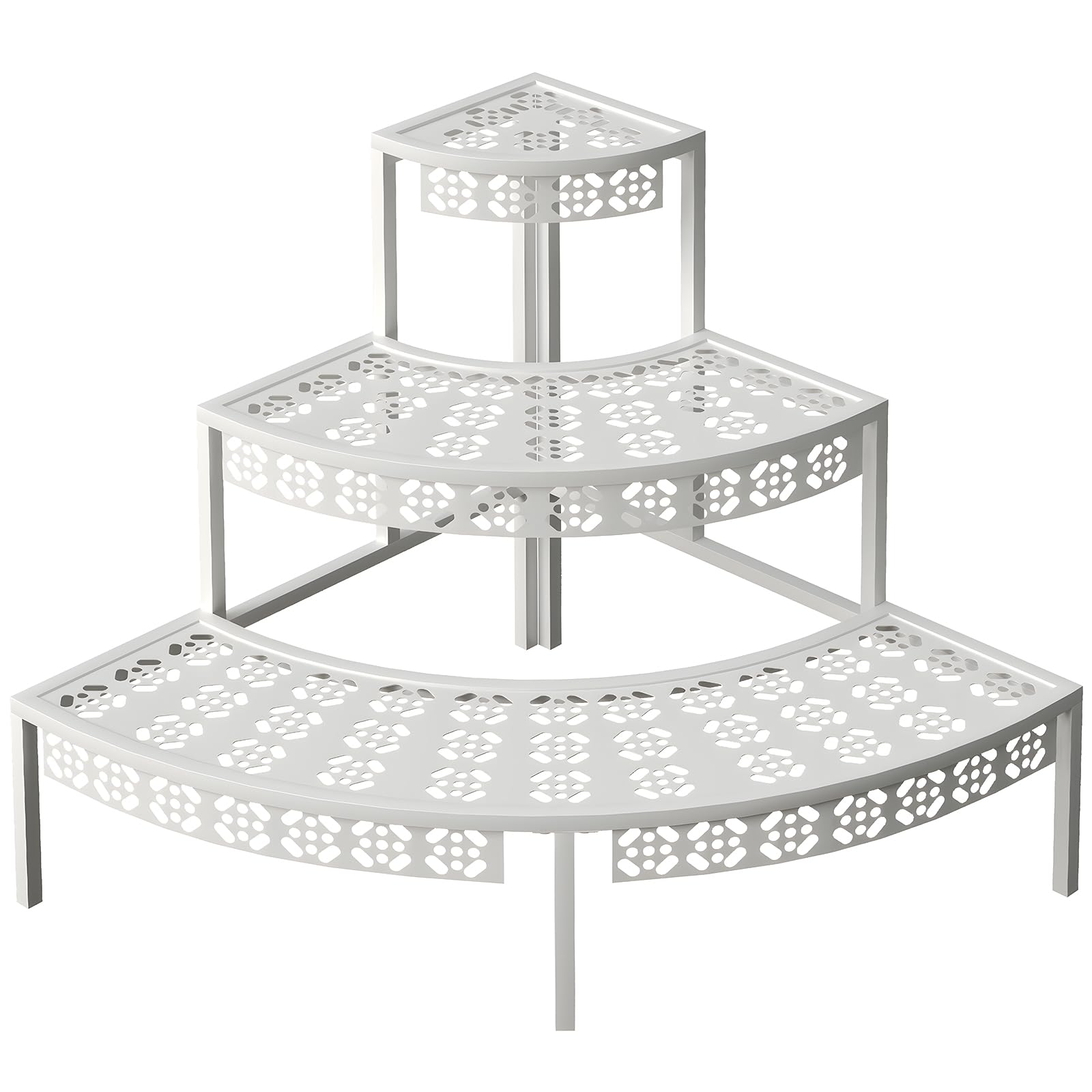 aboxoo soporte esquinero frontal mostrando tres niveles y orden