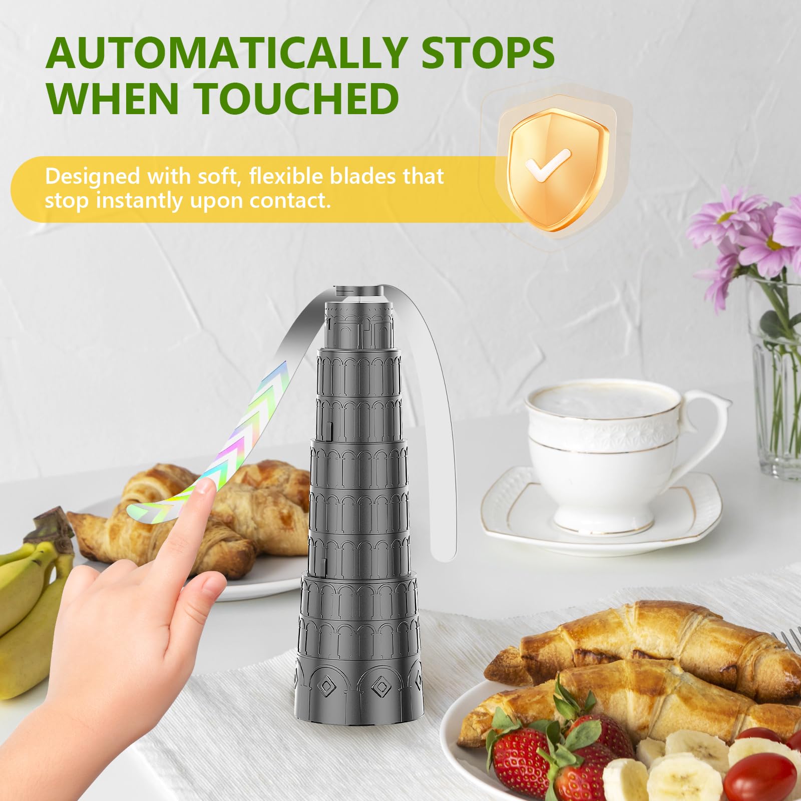 Adawook ventilador junto a objeto para comparar talla y facilidad transporte