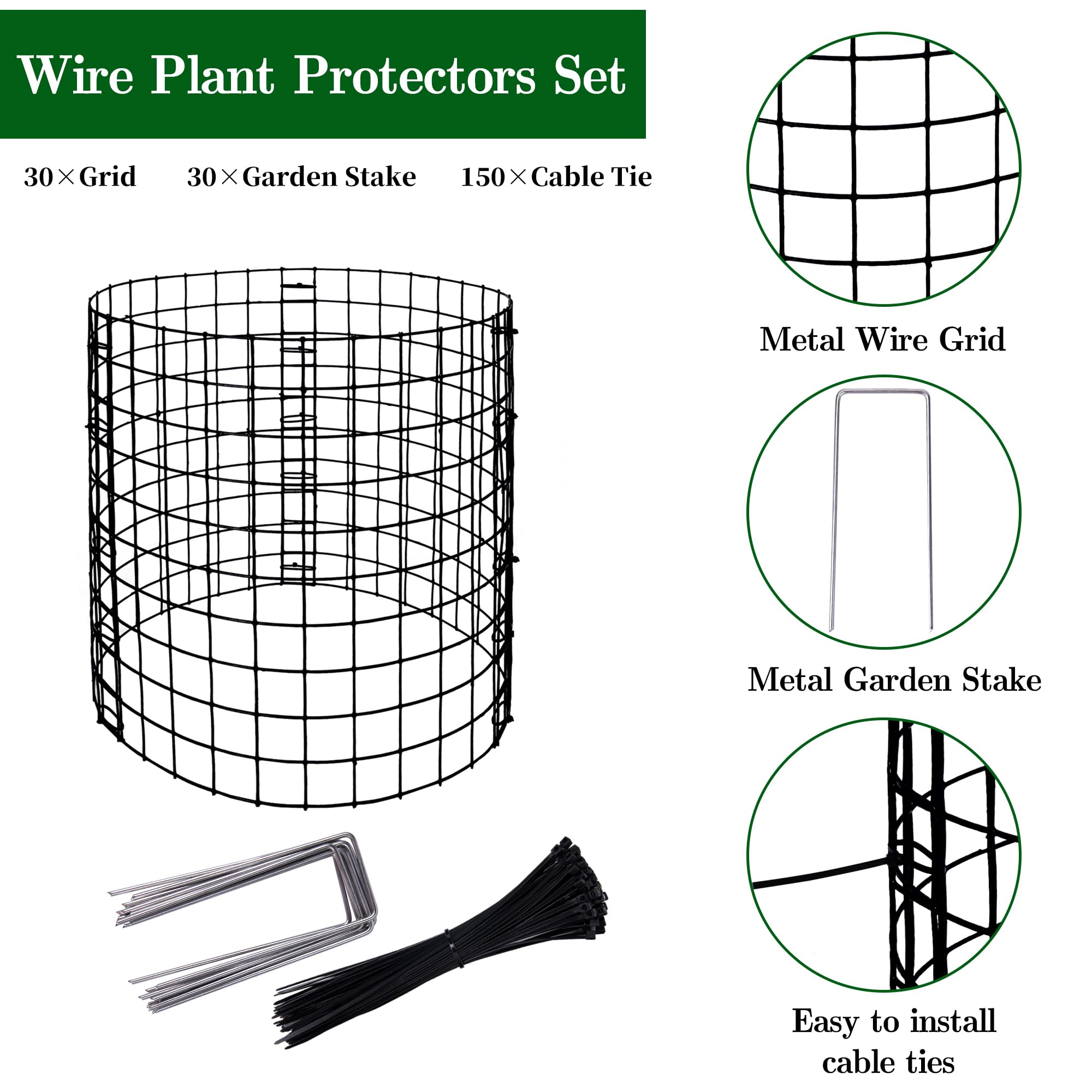 Adnee montaje de jaula en tres paneles fácil y rápido para proteger plantas